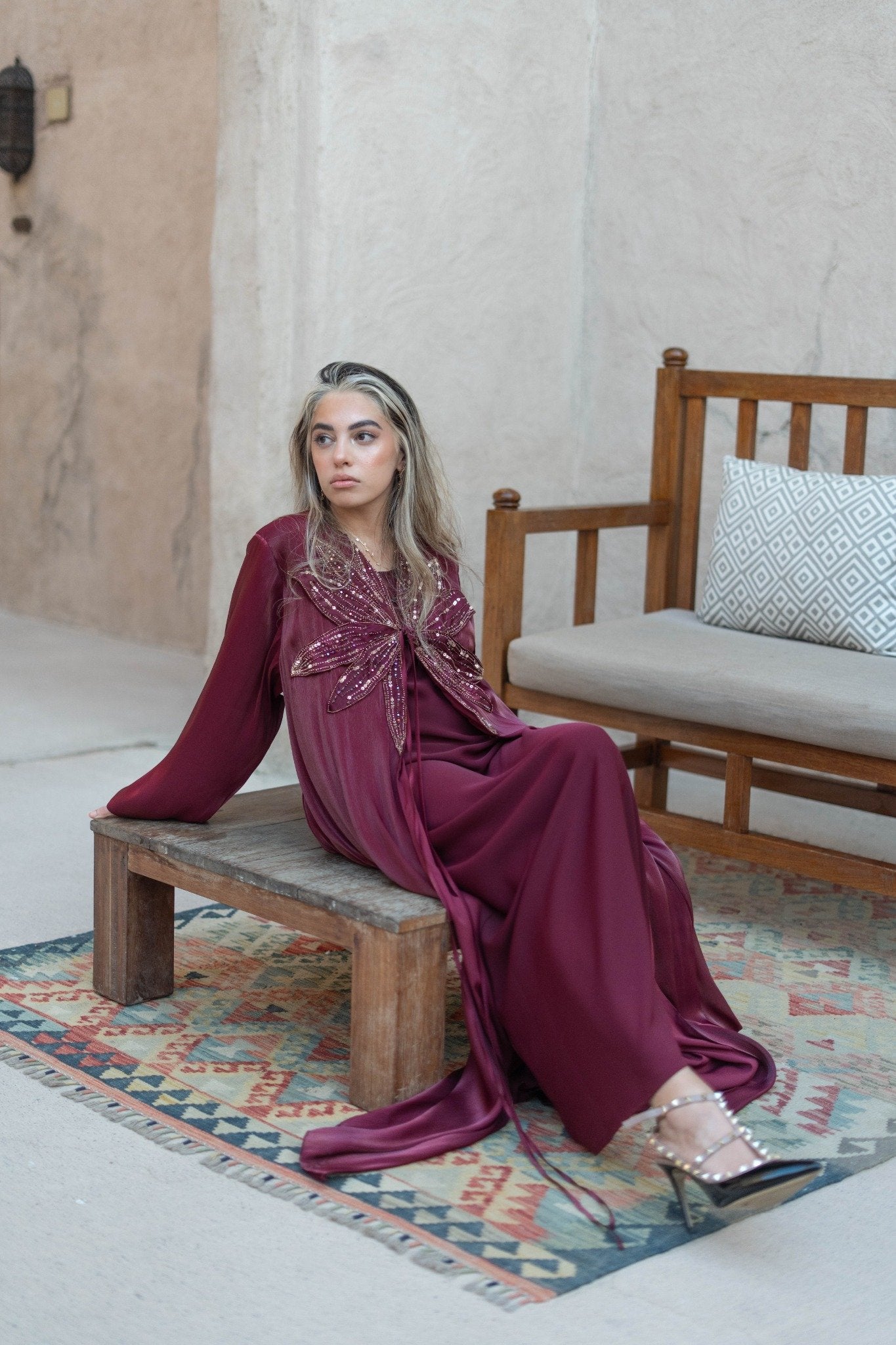Zahra Maroon Abaya