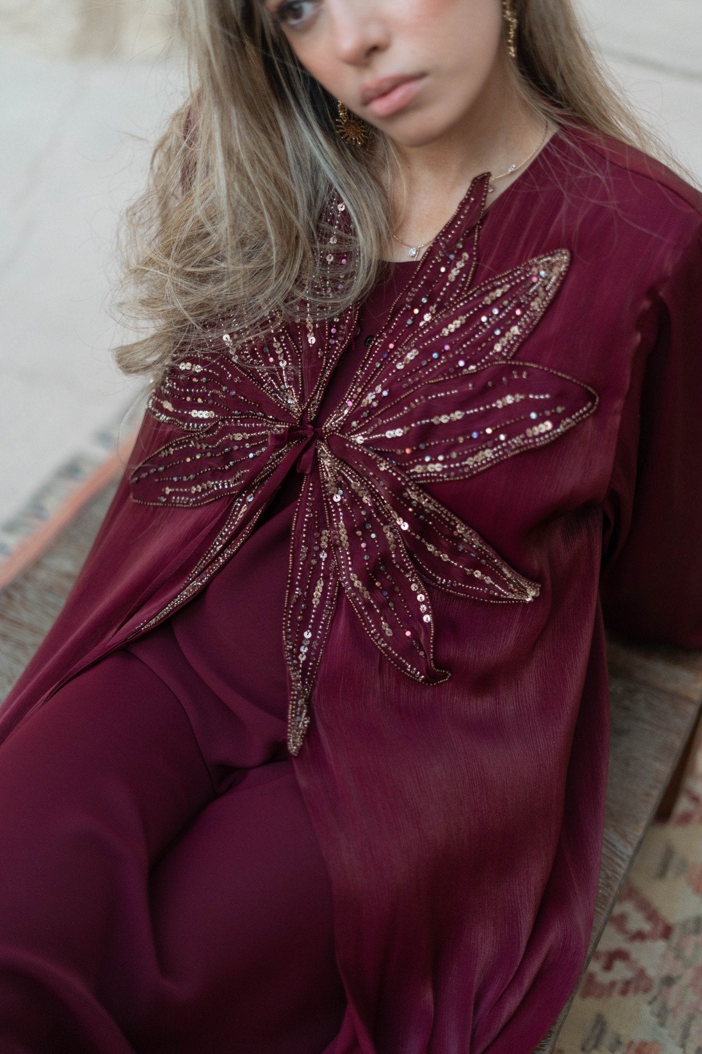 Zahra Maroon Abaya