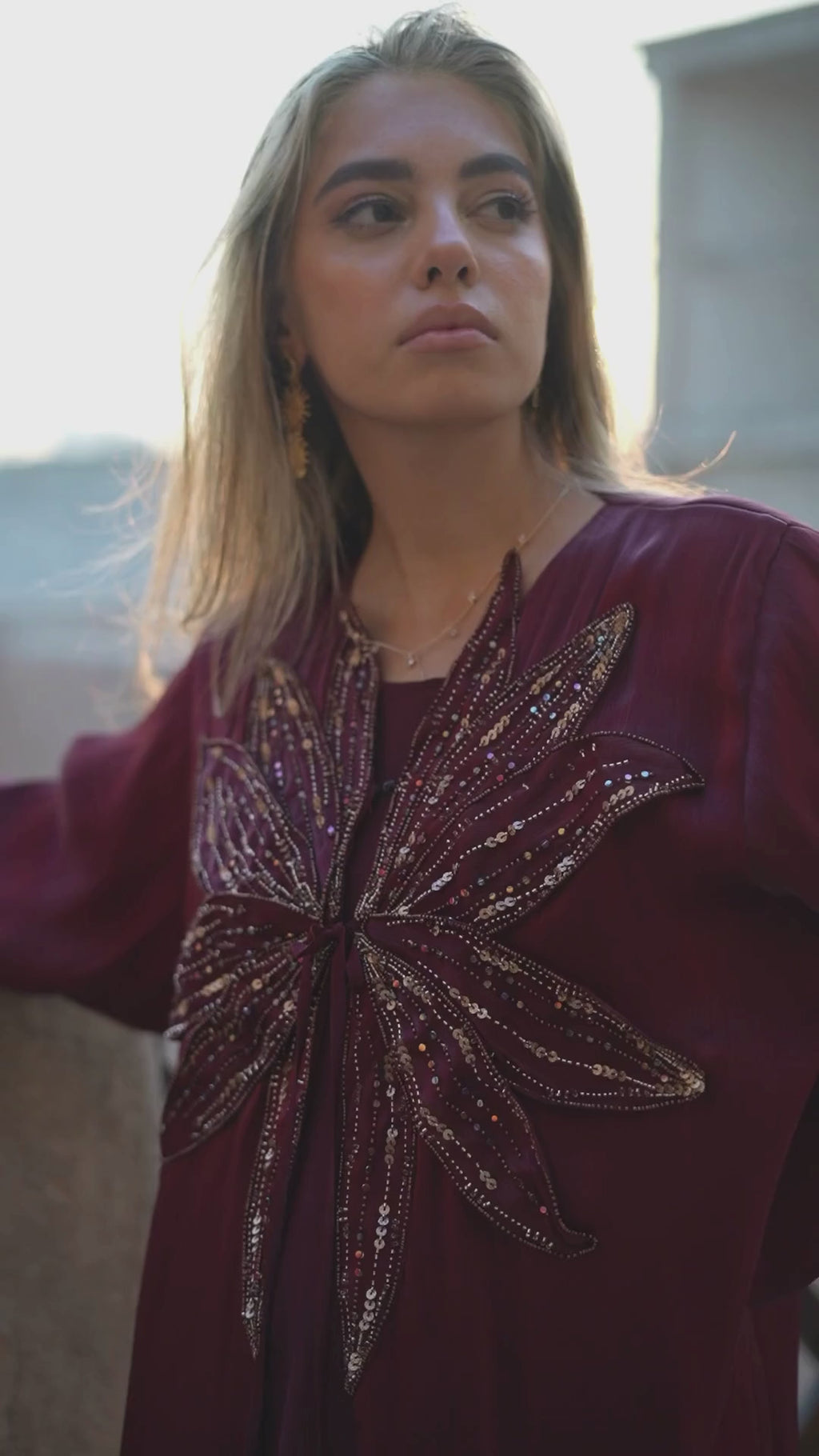 Zahra Maroon Abaya